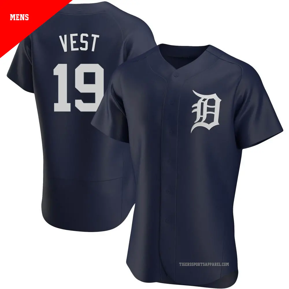 Men s 19 Will Vest Detroit Tigers Navy Authentic Alternate Jersey