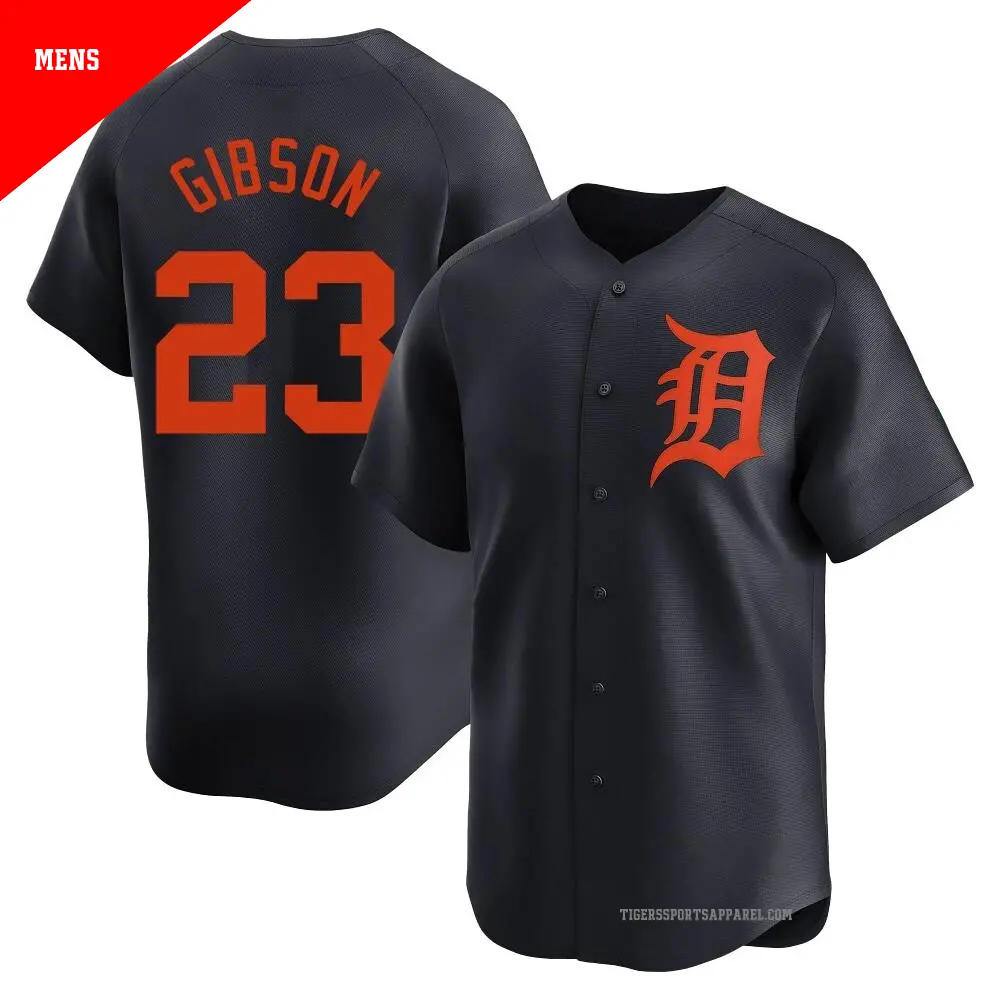 Men s 23 Kirk Gibson Detroit Tigers Navy Limited Alternate Jersey