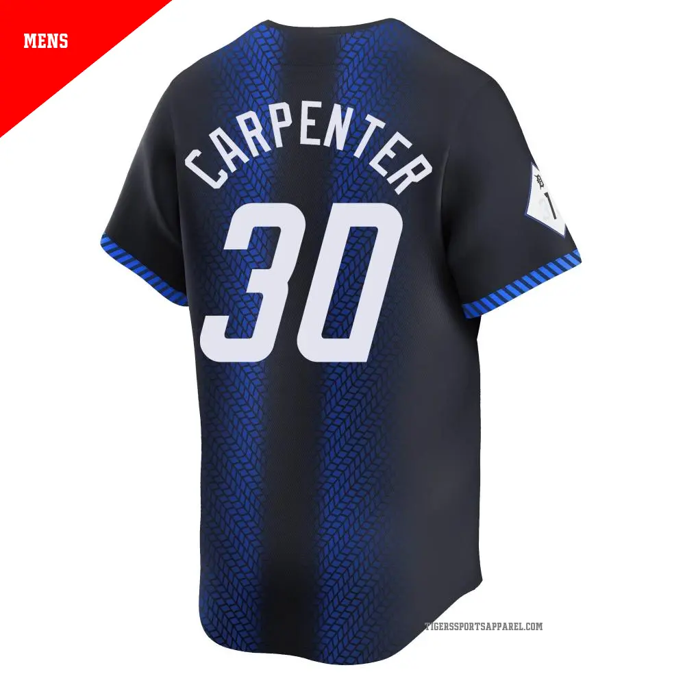 Men s 30 Kerry Carpenter Detroit Tigers Blue Limited 2024 City Connect Jersey