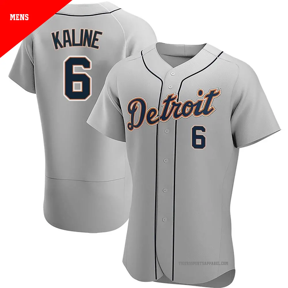 Men's ＃6 Al Kaline Detroit Tigers Gray Authentic Road Jersey