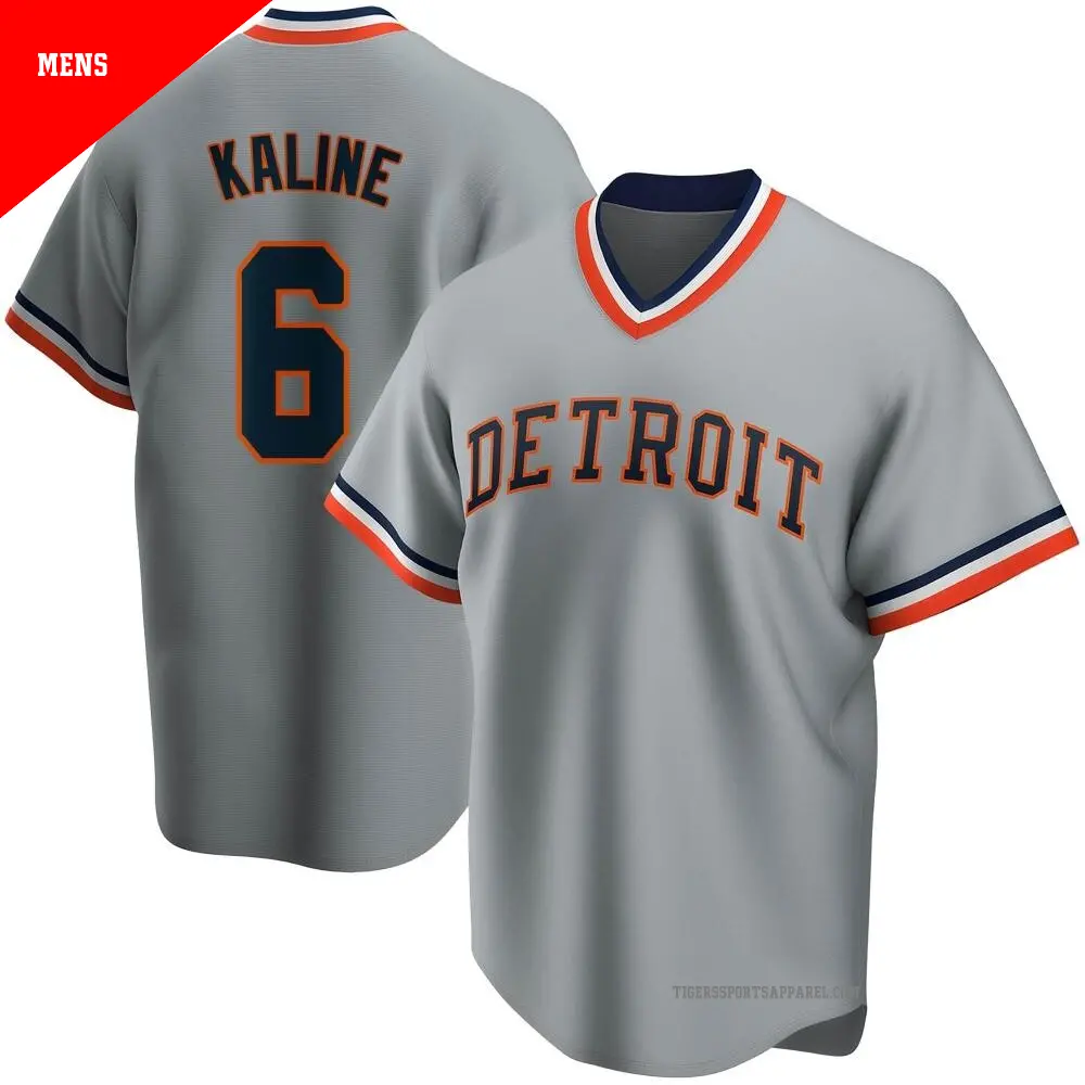 Men's ＃6 Al Kaline Detroit Tigers Gray Road Cooperstown Collection Jersey