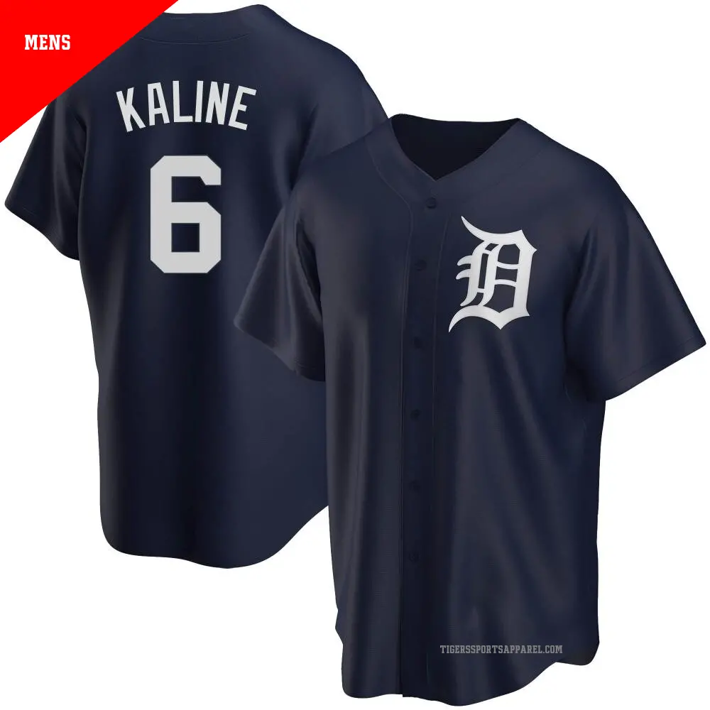 Men's ＃6 Al Kaline Detroit Tigers Navy Replica Alternate Jersey