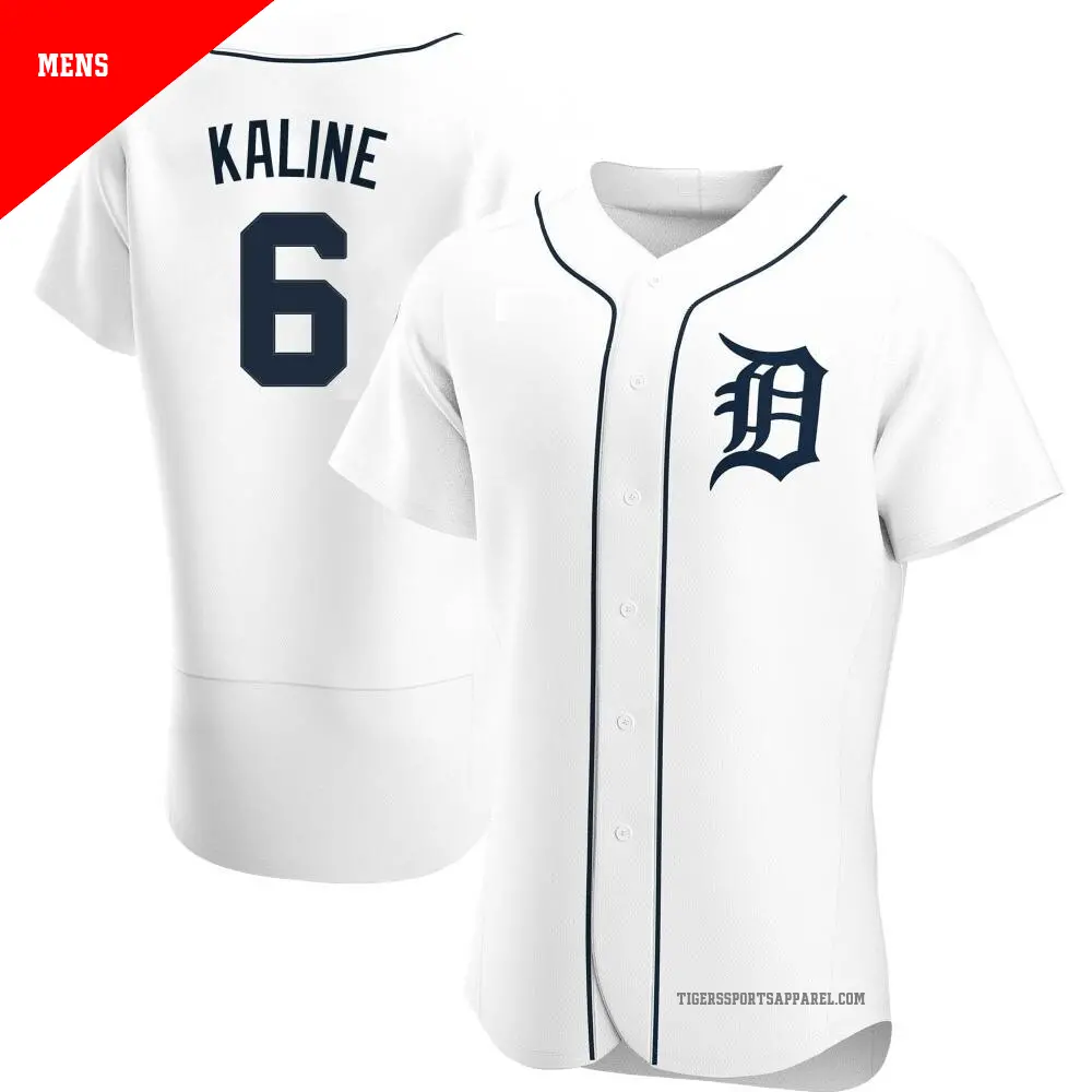 Men's ＃6 Al Kaline Detroit Tigers White Authentic Home Jersey