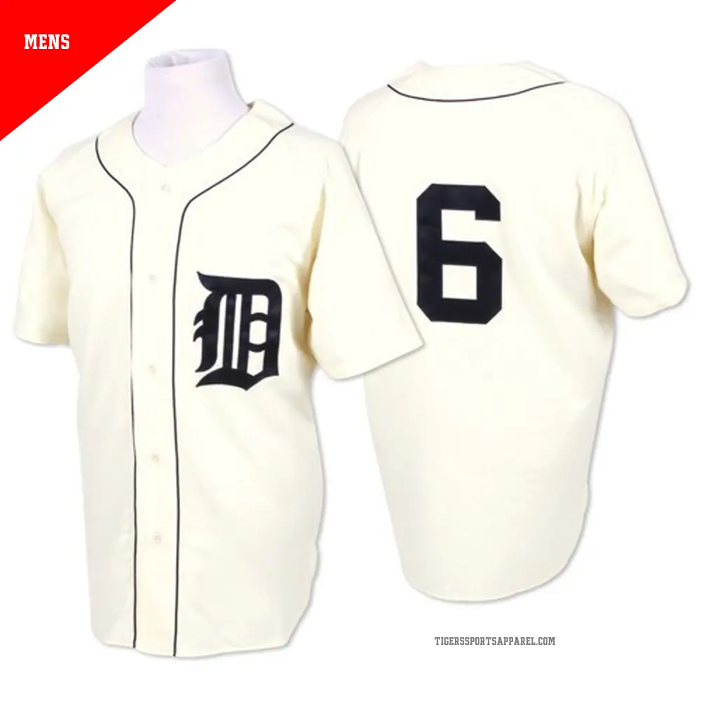 Men's ＃6 Al Kaline Detroit Tigers White Replica Throwback Jersey