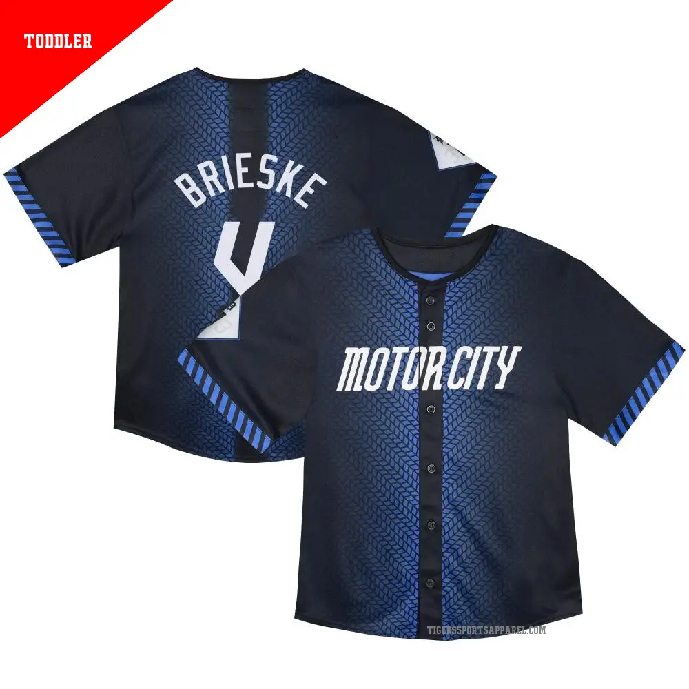 Toddler ＃4 Beau Brieske Detroit Tigers Blue Limited & Preschool 2024 City Connect Jersey