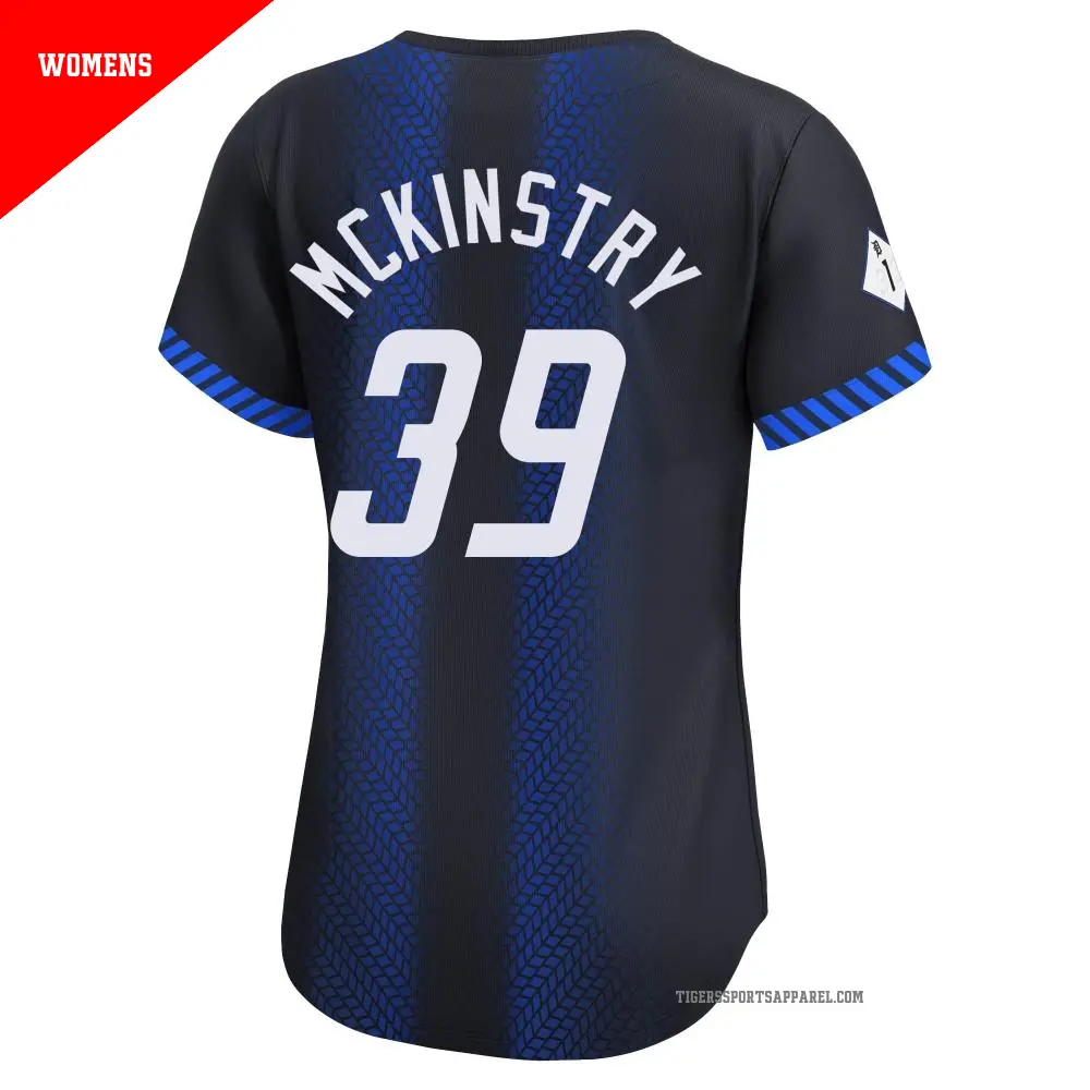 Women's #39 Zach McKinstry Detroit Tigers Blue Limited 2024 City Connect  Jersey