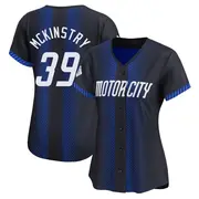 Women's #39 Zach McKinstry Detroit Tigers Blue Limited 2024 City Connect  Jersey