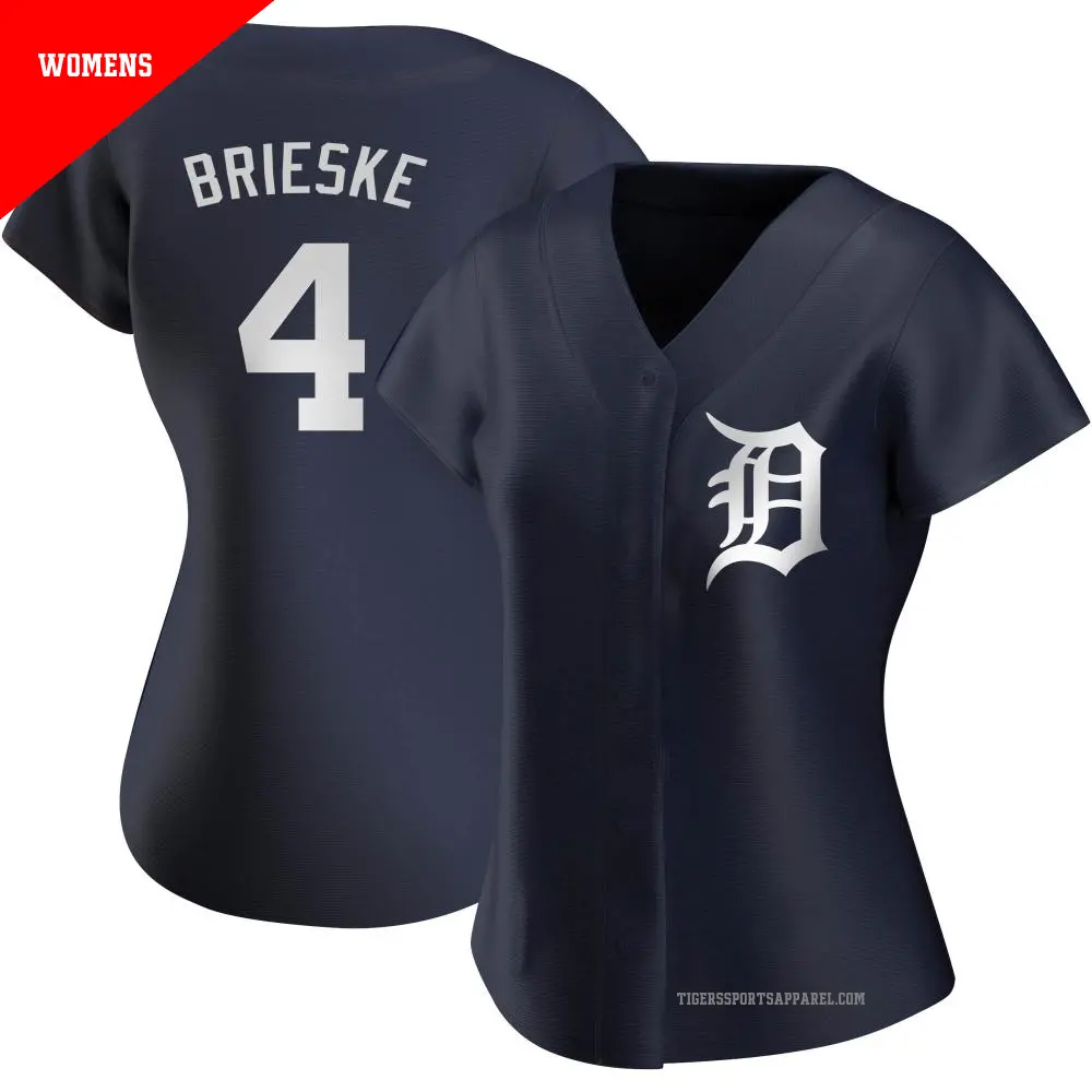 Women's ＃4 Beau Brieske Detroit Tigers Navy Authentic Alternate Jersey