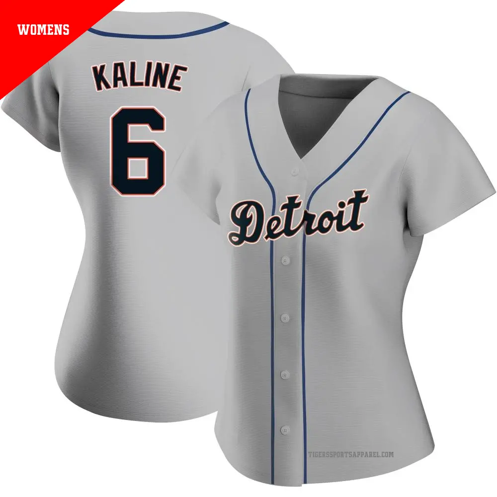 Women's ＃6 Al Kaline Detroit Tigers Gray Authentic Road Jersey