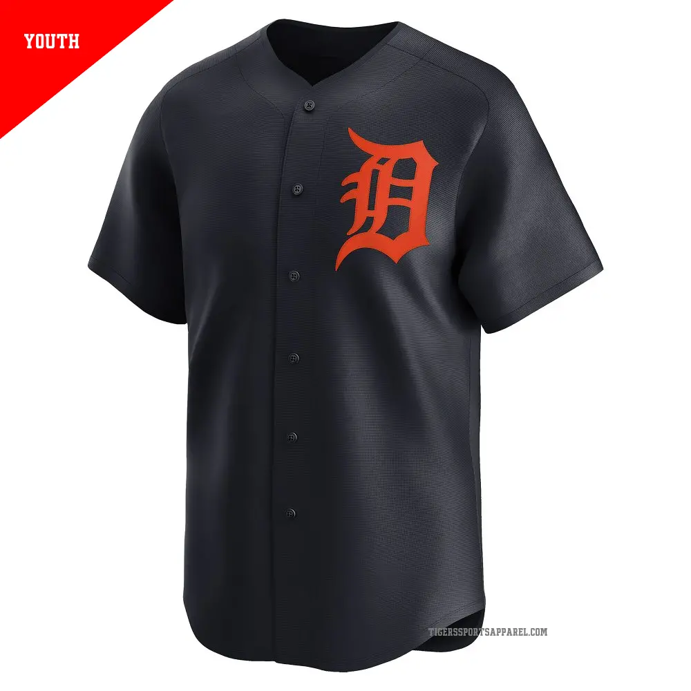 Youth 28 Javier Baez Detroit Tigers Navy Limited Alternate Jersey