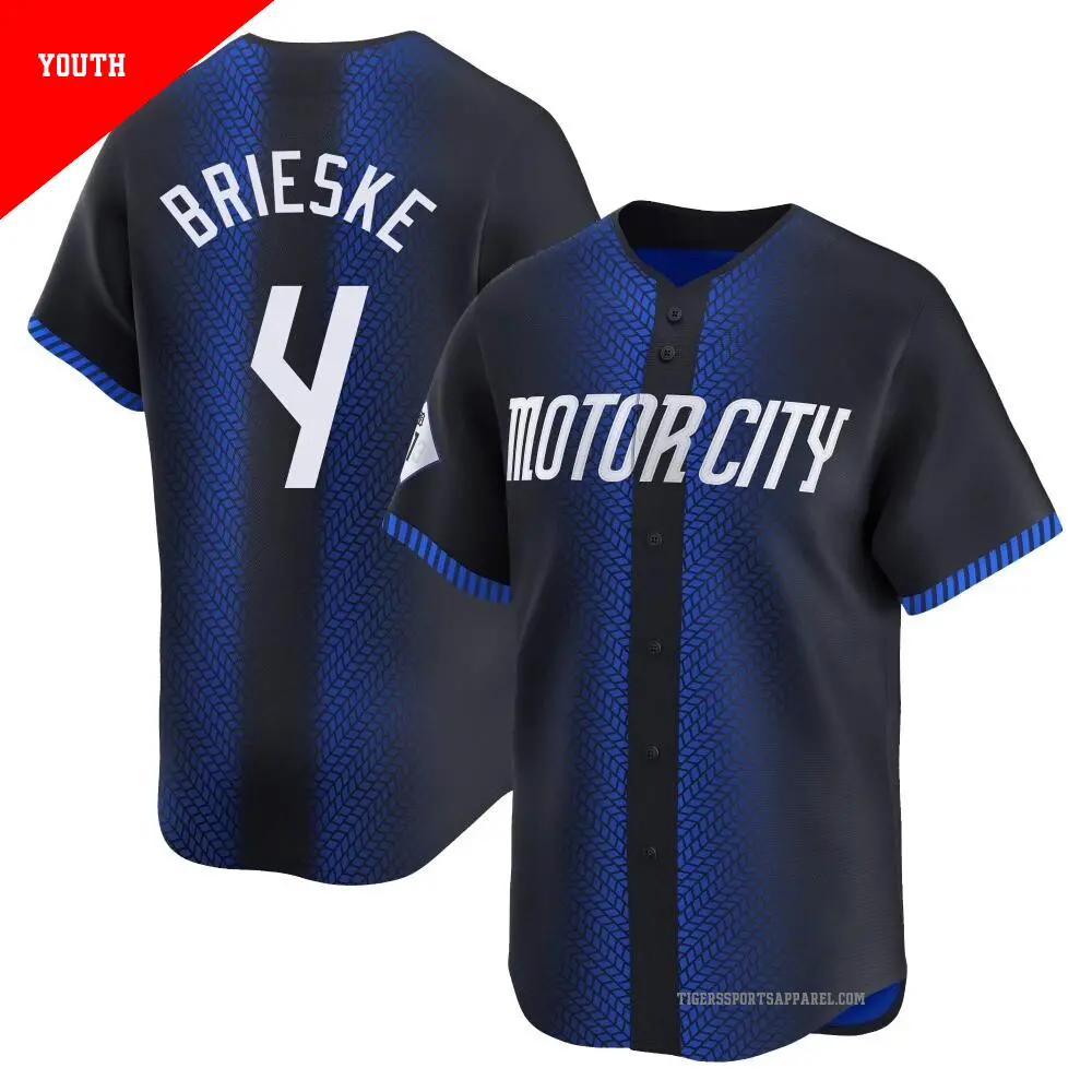 Youth ＃4 Beau Brieske Detroit Tigers Blue Limited 2024 City Connect Jersey